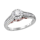 14kt White Gold Women's Round Diamond Solitaire Bridal Wedding Engagement Ring 1/2 Cttw - FREE Shipping (US/CAN)-Gold & Diamond Engagement & Anniversary Rings-5-JadeMoghul Inc.
