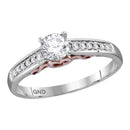 14kt White Gold Women's Round Diamond Solitaire Bridal Wedding Engagement Ring 1/2 Cttw - FREE Shipping (US/CAN)-Gold & Diamond Engagement & Anniversary Rings-6-JadeMoghul Inc.