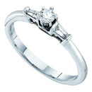 14kt White Gold Women's Round Diamond Solitaire Bridal Wedding Engagement Ring 1/5 Cttw - FREE Shipping (USA/CAN)-Gold & Diamond Engagement & Anniversary Rings-5-JadeMoghul Inc.