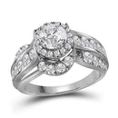 14kt White Gold Womens Round Diamond Solitaire Bridal Wedding Engagement Ring 2.00 Cttw-Gold & Diamond Engagement & Anniversary Rings-7-JadeMoghul Inc.