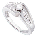 14kt White Gold Women's Round Diamond Solitaire Bridal Wedding Engagement Ring 3/8 Cttw - FREE Shipping (US/CAN)-Gold & Diamond Engagement & Anniversary Rings-8.5-JadeMoghul Inc.