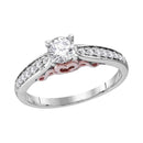 14kt White Gold Women's Round Diamond Solitaire Bridal Wedding Engagement Ring 5/8 Cttw - FREE Shipping (US/CAN)-Gold & Diamond Engagement & Anniversary Rings-5-JadeMoghul Inc.