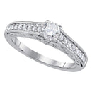 14kt White Gold Women's Round Diamond Solitaire Bridal Wedding Engagement Ring 5/8 Cttw - FREE Shipping (US/CAN)-Gold & Diamond Engagement & Anniversary Rings-5-JadeMoghul Inc.