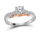 14kt White Gold Women's Round Diamond Solitaire Bridal Wedding Engagement Ring 5/8 Cttw - FREE Shipping (US/CAN)-Gold & Diamond Engagement & Anniversary Rings-6-JadeMoghul Inc.