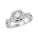 14kt White Gold Women's Round Diamond Solitaire Bridal Wedding Engagement Ring 7-8 Cttw - FREE Shipping (US/CAN)-Gold & Diamond Engagement & Anniversary Rings-JadeMoghul Inc.