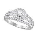 14kt White Gold Women's Round Diamond Solitaire Halo Bridal Wedding Engagement Ring 1.00 Cttw - FREE Shipping (US/CAN) (Certified)-Gold & Diamond Engagement & Anniversary Rings-8-JadeMoghul Inc.