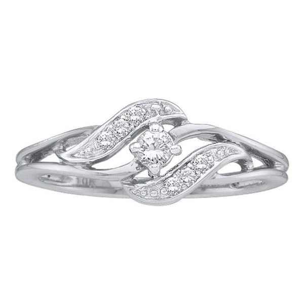 14kt White Gold Women's Round Diamond Solitaire Promise Bridal Ring 1/6 Cttw - FREE Shipping (US/CAN)-Gold & Diamond Promise Rings-5-JadeMoghul Inc.