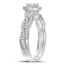 14kt White Gold Women's Round Diamond Twist Bridal Wedding Engagement Ring Band Set 5/8 Cttw - FREE Shipping (US/CAN)-Gold & Diamond Wedding Ring Sets-9-JadeMoghul Inc.