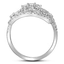 14kt White Gold Women's Round Diamond Vintage-style Knuckle Band Ring 1-1-2 Cttw - FREE Shipping (US/CAN)-Gold & Diamond Fashion Rings-JadeMoghul Inc.