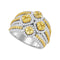 14kt White Gold Women's Round Natural Canary Yellow Diamond Fashion Ring 2-7-8 Cttw - FREE Shipping (US/CAN)-Gold & Diamond Fashion Rings-JadeMoghul Inc.