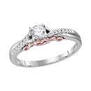 14kt White Rose-tone Gold Women's Round Diamond Round Bridal Wedding Engagement Ring 1/3 Cttw - FREE Shipping (US/CAN) (Certified)-Gold & Diamond Engagement & Anniversary Rings-5-JadeMoghul Inc.