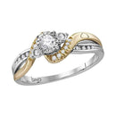 14kt White Two-tone Gold Women's Round Diamond Solitaire Bridal Wedding Engagement Ring 1/4 Cttw - FREE Shipping (US/CAN)-Gold & Diamond Engagement & Anniversary Rings-5-JadeMoghul Inc.