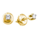 14kt Yellow Gold Girls Infant Round Diamond Solitaire Stud Earrings 1-12 Cttw - FREE Shipping (US/CAN)-Gold & Diamond Earrings-JadeMoghul Inc.