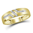 14kt Yellow Gold His & Hers Round Diamond Solitaire Matching Bridal Wedding Ring Band Set 1/4 Cttw - FREE Shipping (US/CAN)-Gold & Diamond Trio Sets-6-JadeMoghul Inc.