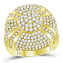 14kt Yellow Gold Men's Diamond Large Cluster Ring-Gold & Diamond General-10-JadeMoghul Inc.