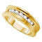 14kt Yellow Gold Mens Round Channel-set Diamond Ridged Edges Wedding Band 1/2 Cttw - FREE Shipping (US/CAN)-Gold & Diamond Wedding Jewelry-8-JadeMoghul Inc.