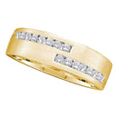14kt Yellow Gold Men's Round Diamond Double Row Wedding Band Ring 1/2 Cttw - FREE Shipping (US/CAN)-Wedding Jewelry-8-JadeMoghul Inc.