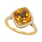 14kt Yellow Gold Women's Diagonal Cushion Citrine Solitaire Diamond Ring 2-3/4 Cttw - FREE Shipping (US/CAN)-Gold & Diamond Fashion Rings-5-JadeMoghul Inc.