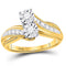 14kt Yellow Gold Women's Diamond 2-stone Bridal or Engagement Ring 1/2 Cttw-Gold & Diamond Wedding Jewelry-JadeMoghul Inc.