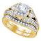 14kt Yellow Gold Women's Diamond Bridal or Engagement Ring Band Set 1-1/2 Cttw-Gold & Diamond Wedding Jewelry-JadeMoghul Inc.