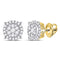 14kt Yellow Gold Women's Diamond Circle Cluster Earrings 3/8 Cttw-Gold & Diamond Earrings-JadeMoghul Inc.