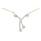 14kt Yellow Gold Women's Diamond Dangle Flower Cluster Fashion Necklace 1/2 Cttw-Gold & Diamond Pendants & Necklaces-JadeMoghul Inc.