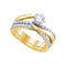 14kt Yellow Gold Women's Diamond Elevated Bridal or Engagement Ring Band Set 1.00 Cttw-Gold & Diamond Wedding Jewelry-JadeMoghul Inc.