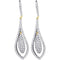 14kt Yellow Gold Women's Diamond Oblong Oval Dangle Earrings 1-1/3 Cttw-Gold & Diamond Earrings-JadeMoghul Inc.