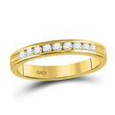14kt Yellow Gold Women's Diamond Single Row Wedding Band 1/4 Cttw-Gold & Diamond Bands-JadeMoghul Inc.