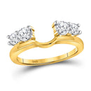 14kt Yellow Gold Women's Diamond Solitaire Enhancer Wedding Band 3/4 Cttw-Gold & Diamond Bands-JadeMoghul Inc.