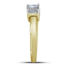 14kt Yellow Gold Women's Princess Diamond 3-stone Bridal Wedding Engagement Ring 1.00 Cttw - FREE Shipping (US/CAN)-Gold & Diamond Engagement & Anniversary Rings-5-JadeMoghul Inc.