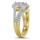 14kt Yellow Gold Women's Princess Diamond Bridal Wedding Engagement Ring Band Set 1-1-2 Cttw - FREE Shipping (US/CAN)-Wedding Jewelry-JadeMoghul Inc.