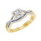 14kt Yellow Gold Womens Princess Diamond Bridal Wedding Engagement Ring Band Set 1/3 Cttw-Gold & Diamond Wedding Ring Sets-8-JadeMoghul Inc.