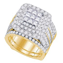 14kt Yellow Gold Women's Princess Diamond Bridal Wedding Engagement Ring Band Set 4.00 Cttw - FREE Shipping (US/CAN)-Wedding Jewelry-5.5-JadeMoghul Inc.