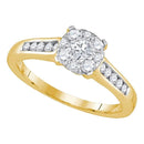 14kt Yellow Gold Women's Princess Diamond Cluster Bridal Wedding Engagement Ring 1/2 Cttw - FREE Shipping (US/CAN)-Gold & Diamond Engagement & Anniversary Rings-5-JadeMoghul Inc.