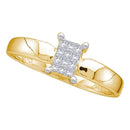 14kt Yellow Gold Women's Princess Diamond Cluster Bridal Wedding Engagement Ring 1/8 Cttw - FREE Shipping (US/CAN)-Gold & Diamond Engagement & Anniversary Rings-5-JadeMoghul Inc.