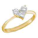 14kt Yellow Gold Women's Princess Diamond Heart Bridal Wedding Engagement Ring 1/2 Cttw - FREE Shipping (US/CAN)-Gold & Diamond Engagement & Anniversary Rings-5-JadeMoghul Inc.