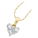 14kt Yellow Gold Women's Princess Diamond Heart Love Pendant 1-2 Cttw - FREE Shipping (US/CAN)-Gold & Diamond Pendants & Necklaces-JadeMoghul Inc.