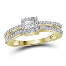 14kt Yellow Gold Women's Princess Diamond Princess Bridal Wedding Engagement Ring 1/2 Cttw - FREE Shipping (US/CAN)-Gold & Diamond Engagement & Anniversary Rings-6-JadeMoghul Inc.