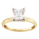 14kt Yellow Gold Women's Princess Diamond Solitaire Bridal Wedding Engagement Ring 7/8 Cttw - FREE Shipping (US/CAN)-Gold & Diamond Engagement & Anniversary Rings-5-JadeMoghul Inc.