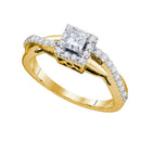 14kt Yellow Gold Women's Princess Diamond Solitaire Halo Bridal Wedding Engagement Ring 1/2 Cttw - FREE Shipping (US/CAN)-Gold & Diamond Engagement & Anniversary Rings-5-JadeMoghul Inc.