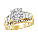 14kt Yellow Gold Women's Princess Round Diamond Soleil Cluster Bridal Wedding Engagement Ring 1.00 Cttw - FREE Shipping (US/CAN)-Wedding Jewelry-5.5-JadeMoghul Inc.