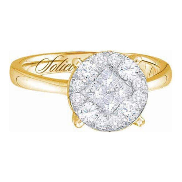 14kt Yellow Gold Womens Princess Round Diamond Soleil Cluster Bridal Wedding Engagement Ring 2.00 Cttw - FREE Shipping (US/CAN)-Gold & Diamond Engagement & Anniversary Rings-5-JadeMoghul Inc.