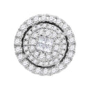 14kt Yellow Gold Women's Princess Round Diamond Soleil Cluster Pendant 1-2 Cttw - FREE Shipping (US/CAN)-Gold & Diamond Pendants & Necklaces-JadeMoghul Inc.