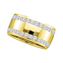14kt Yellow Gold Women's Round Channel-set Diamond Double Row Wedding Band 1.00 Cttw - FREE Shipping (US/CAN)-Gold & Diamond Wedding Jewelry-JadeMoghul Inc.