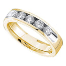 14kt Yellow Gold Women's Round Channel-set Diamond Single Row Wedding Band 1/2-Wedding Jewelry-5-JadeMoghul Inc.