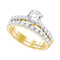 14kt Yellow Gold Womens Round Diamond Bridal Wedding Engagement Ring Band Set 2-1/5 Cttw-Gold & Diamond Wedding Ring Sets-10-JadeMoghul Inc.