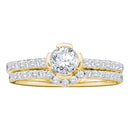 14kt Yellow Gold Women's Round Diamond Bridal Wedding Engagement Ring Band Set 3-4 Cttw - FREE Shipping (US/CAN)-Gold & Diamond Wedding Ring Sets-JadeMoghul Inc.