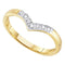 14kt Yellow Gold Womens Round Diamond Chevron Band Ring 1/12 Cttw-Gold & Diamond Bands-5.5-JadeMoghul Inc.