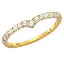 14kt Yellow Gold Women's Round Diamond Chevron Stackable Band Ring 1/4 Cttw - FREE Shipping (US/CAN)-Rings And Bands-5-JadeMoghul Inc.